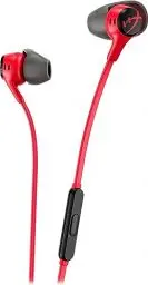 Produktbild: HyperX Cloud Earbuds II, Kabelgebundene Gaming-Ohrhörer, 14-mm-Treiber, Integriertes Mikrofon, 4 Ohrstöpsel-Größen, 3,5-mm-Anschluss, inkl. Hartschalenetui, für PC, Konsole, Mobilgeräten, Rot