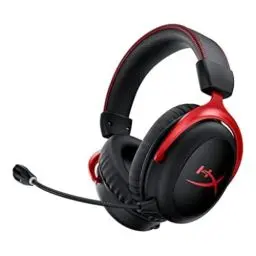 Produktbild: HyperX Cloud II Wireless Gaming-Headset, 2,4-GHz, 30 Std. Akku, 20 m Reichweite, DTS Headphone Spatial Audio, 53-mm-Treiber, HyperX Komfort, abnehmbares Mikrofon, Schwarz-Rot