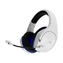 Produktbild: HyperX Cloud Stinger Core, Kabelloses Gaming-Headset, 2,4-GHz, kompatibel mit PS5, PS4 und PC, leicht, robuste Stahlschieber, Mikrofon mit Geräuschunterdrückung, integrierte Audiosteuerung, Weiß