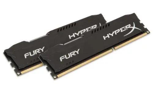Produktbild: HyperX HX316C10FBK2/16 Fury Schwarz Arbeitsspeicher, DDR3, 16GB (Kit 2x8GB), 1600MHz, CL10, 240-pin UDIMM