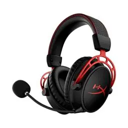 Produktbild: HyperX Cloud Alpha Wireless Gaming-Headset , 300h Akkulaufzeit, DTS Headphone mit 3D Audio, Dual Chamber Treiber, 2,4 GHz kabellos, Abnehmbares Mikrofon mit Geräuschunterdrückung, Schwarz-Rot