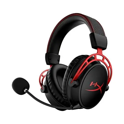 Produktbild: HyperX Cloud Alpha Wireless Gaming-Headset , 300h Akkulaufzeit, DTS Headphone mit 3D Audio, Dual Chamber Treiber, 2,4 GHz kabellos, Abnehmbares Mikrofon mit Geräuschunterdrückung, Schwarz-Rot