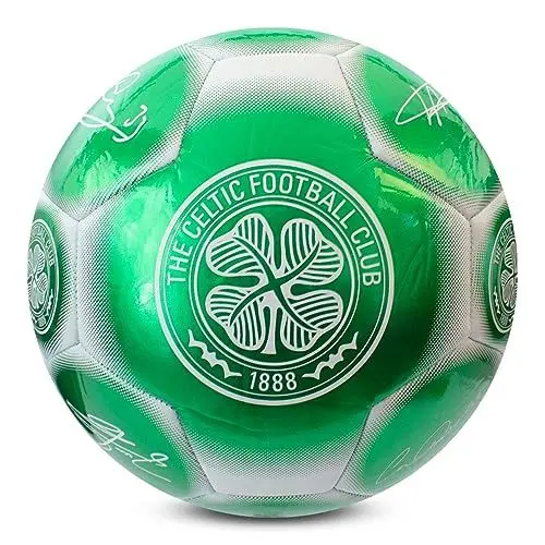 Produktbild: Hy-Pro Offiziell lizenzierter Celtic FC Classic Signature Fußball, Metallic, Größe 5, The Bhoys, Training, Match, Merchandise, Sammlerstück für Kinder und Erwachsene