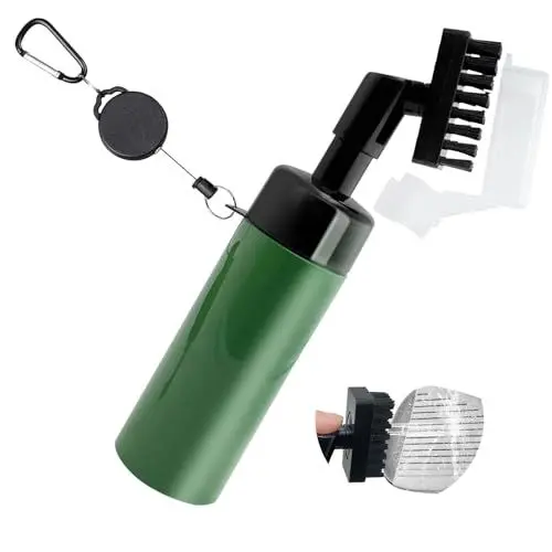 Produktbild: HYSHLC Golfschläger Bürste, Golf Reinigungsbürste mit Wasserspray Leicht Tragbar Golfschläger Reiniger mit Schlaufe Clip Golfschläger Reiniger für hängen auf Golf Tasche, Essentials Golfzubehör