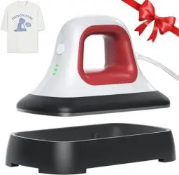 Produktbild: Wärmepresse-Maschine für T-Shirts, Schuhe, Taschen, Hüte und HTV-Vinyl-Projekte, 17,8 x 9,7 cm, tragbare bügelleichte Bügelpresse für Wärmeübertragung