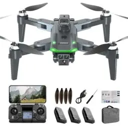 Produktbild: HYTOBP S166 Drohne mit Kamera 4K Erwachsene, GPS Drone mit 3 Kameras/Akkus, FPV RC Quadrocopter mit Bürstenlos Motor, Automatische Rückkehr, Niedrige Batterierückgabe, Follow Me, unter 249g