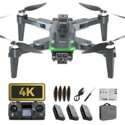 Produktbild: HYTOBP S166 Drohne mit Kamera 4K für Erwachsene Anfänger, GPS Drohne mit 3 Kameras/Akkus, FPV RC Quadrocopter mit Bürstenlos Motor, Automatische Rückkehr, Niedrige Batterierückgabe, unter 249g