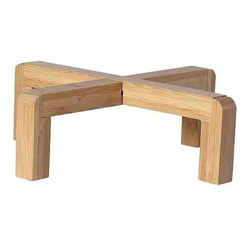 Produktbild: HYTROVE 1Stk Vierbeiner Blumen ständer Inhaber einzel Spitze blumenständer pflanzenhalter standregal halterung Pflanzgefäßhalter aus Holz Präsentationsständer für Blumentöpfe hölzern Khaki