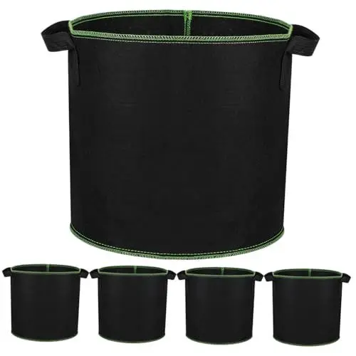 Produktbild: HYTROVE 5 STK Sämlingsbeutel blumenbank saatstreuer blumentöpfe Töpfe für Pflanzen Pflanzbeutel aus Vliesstoff zimmerpflanzen behälter Vliesstoff-Wachstumsbeutel Tomaten-Pflanzbeutel Black