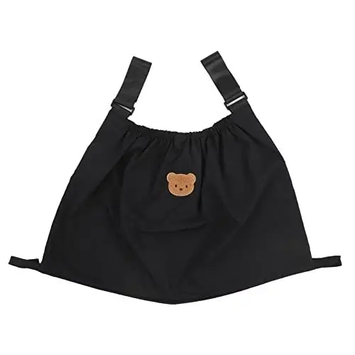 Produktbild: Hyuduo Kinderwagen-Taschen-Organizer Mumientasche Waschbare Kinderwagen-Organizer Bärenmuster wasserdichte Nylon-Kinderwagentasche für die Aufbewahrung von Handy-Geldbörsen Milchflaschen(Schwarz)