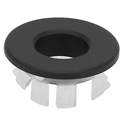 Produktbild: Hyuduo Wannen-Überlauf-Abdeckungs-Zierring, Sanitär-Badezimmer-Keramik-Waschbecken-Zierleiste, Messing-Einsatz in Loch, Runde Kupferkappen, Kreisförmiges Ring-Zubehör(Schwarz) Zubehör für Waschbecken