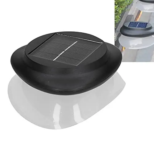 Produktbild: Zaunlampe, Solar-Zaunleuchte, 9 LEDs, IP55, Wasserdicht, 6500 K, Kabellose Solar-Sensorleuchten, Solar-Sicherheitsleuchten für Gartenzaun, Haustür-Wandleuchten