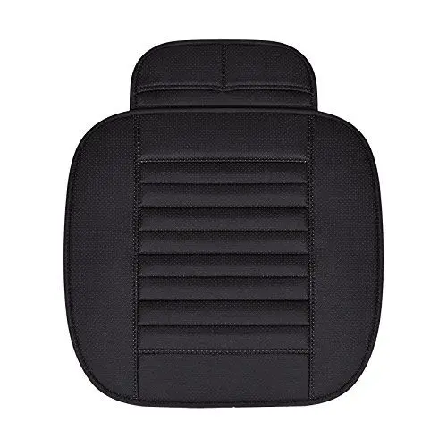 Produktbild: HYUGO Auto Sitzbezug Kissen Pad Mat - Atmungsaktiv Auto Seat Protector - Auto Interior Autozubehör - PU-Leder Bambuskohle - 2 Packung Vordersitzbezüge