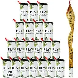 Produktbild: Hywean 20pcs Fliegenfalle Klebestreifen Fliegenfänger Leimrollen Klebrige Fliegenrolle mit Pflanzendesign, Fliegenband gegen trauermücken Fruchtfliegen und Obstfliegen Für drinnen draußen, Grün