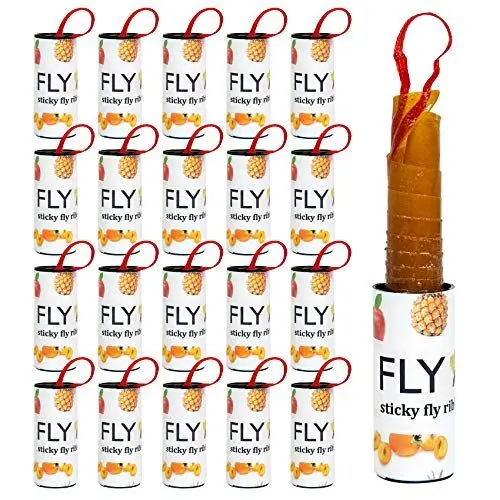 Produktbild: Hywean Hywean 20er-Pack Fliegenfallen aus Papier, selbstklebende Fruchtfliegenrollen mit starkem Kleber, Fliegenfängerband, umweltfreundlich für den Innen- und Außenbereich