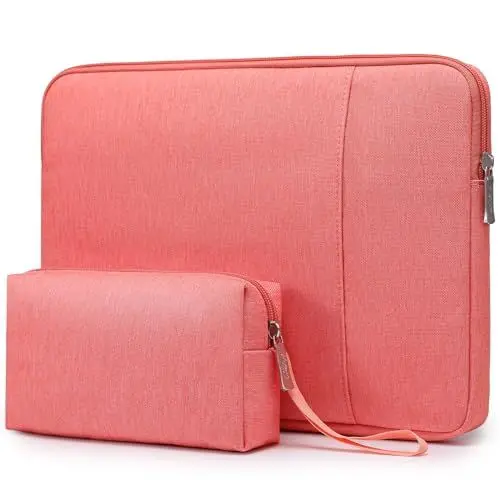 Produktbild: HYZUO 13 Zoll Laptop Tasche Set für MacBook Air 13 M3 M2 M1 2024-2018, MacBook Pro 13 M2 M1 Pro/Max 2024-2016, iPad Pro/Air 13, XPS 13, Laptop Schutzhülle für 12,3-13 Schlank Laptop/Tablet, Rosa