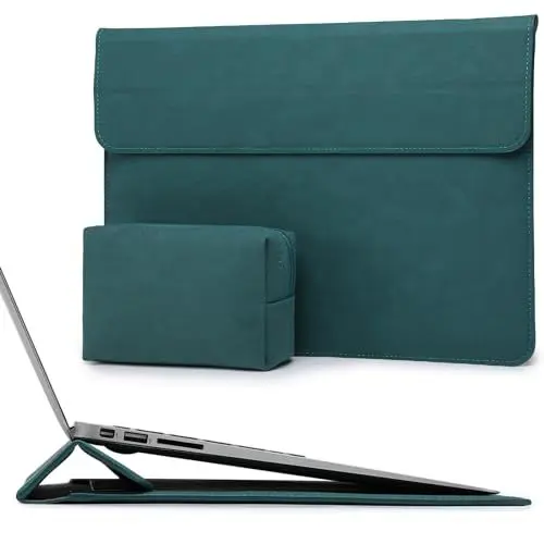 Produktbild: HYZUO 15-16 Zoll Laptop Hülle Laptophülle mit Standfunktion für MacBook Pro 16 M4/M3/M2/M1 Pro/Max 2025-2019, XPS 15, MacBook Pro 15 2015-2012, Samsung Galaxy Book Flex/Pro 15, Dunkelgrün
