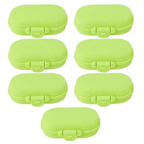 Produktbild: Hztyyier 7-teiliger Reise-Medizinkoffer mit 4 Fächern für Mini-Organisation, 7er-Pack, Ideal für Medikamentenschränke, Ihr Reisebegleiter (Green)