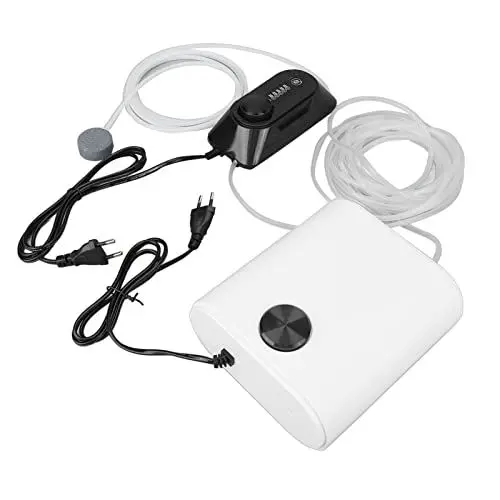 Produktbild: Hztyyier Aquarien-Ozon-Maschine, Aquarium-Ozon-Generator, Sauberes Wasser, Algenentfernung, Luftpumpe, Saubere Verfärbungsentfernung mit Sprudelsteinen für den Heimgebrauch (EU-Stecker 220V)