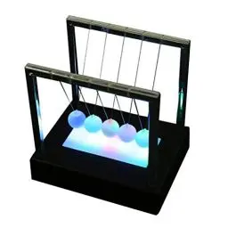 Produktbild: Hztyyier LED Newton's Cradle, Newtons Gesetze mit Schwingenden Bällen, Physik Wissenschaft Pendel Kugeln Schreibtisch für Büro