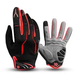 Produktbild: I Kua Fly Vollfinger Fahrradhandschuhe Männer Touchscreen Kompatibel MTB Handschuhe mit Gel für Herren Damen (Rot, XL)