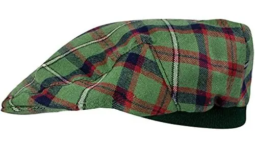 Produktbild: I LUV LTD Schiebermütze im Tartan-Design Shaw Green Modern Einheitsgröße für Herren und Damen Elastisches Band Komfort fit Schottisch hergestellt
