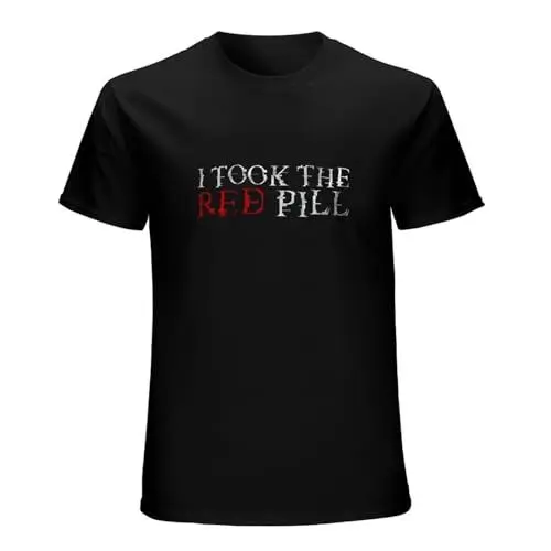 Produktbild: I Took The Red Pill Fun Matrix Be Blaue Reality Morpheus Rote Pille Short-Sleeve T-Shirt Black XXL