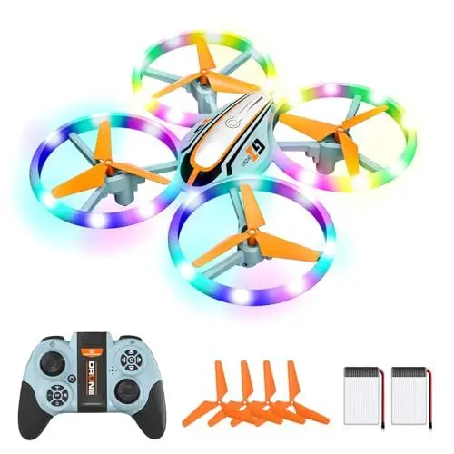 Produktbild: i9 Drohne für Kinder, RC Quadrocopter mit Kopflos Modus, Höhenhaltung und 3D Flip, Spielzeug und Geschenke für Jungen Mädchen (LED Licht)
