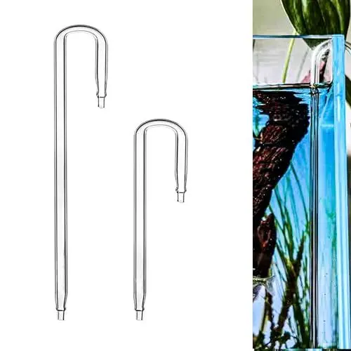 Produktbild: IAFVKAI 2 Stück Aquarium CO2 Diffusor U Bend U-förmiges Glasrohr Sauerstoffpumpe CO2 Schlauch Aquarium Zubehör Transparent Rohr Verbinder