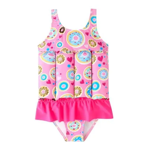 Produktbild: IBAKOM Badeanzug Kinder Baby Junge Mädchen Float Suit Einteiliger Auftrieb Schwimmanzug Sonnenschutz Bademode Schwimmhilfe für optimale Armfreiheit Baby Schwimmflügel Weste rosa 18-24 Monate