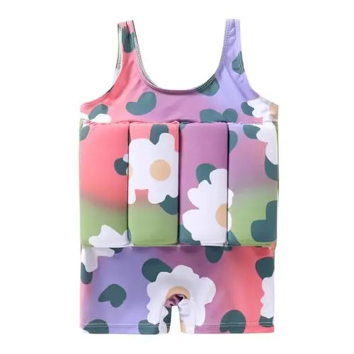 Produktbild: IBAKOM Badeanzug Kinder Mädchen Float Suit One-Piece Auftrieb Schwimmanzug Verstellbarem Schwimmhilfe Bademode Swimsuit Badebekleidung Auftriebsbademode Schwimmkraft Kinderweste violett 18-24 Monate