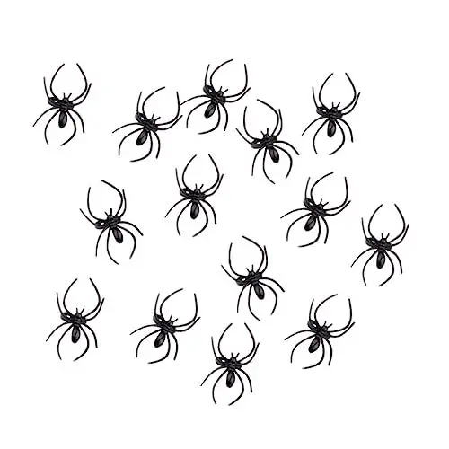 Produktbild: ibasenice 100St Halloween-Partygeschenke Ring Requisiten Halloween-Spinne Körperteile Halloween-Requisiten für Kinder Ringspinne realistischer Spinnenring leuchtend Spinnennetz