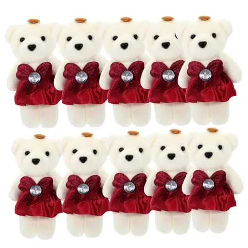 Produktbild: ibasenice 10St Bärenpuppe Blumenstrauß Plüschbär Abschluss-Plüschbär Spielzeug Dekoration Schlafzimmer Plüschtier Bär gefüllte Puppe tragen Hochzeitsauto Plüschpuppen Mini-Bär Teddybär Baby