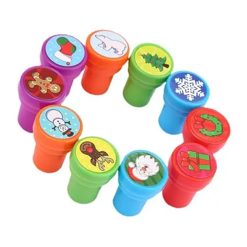 Produktbild: ibasenice Lebendiges Muster Weihnachtsstempel Spielzeug 10-teiliges Kinderstempelset Für Partybevorzugung Geburtstag Klassenzimmer