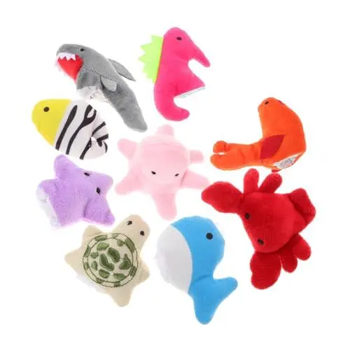 Produktbild: ibasenice 10St Plüschtier Fingerpuppen Cartoon Spielzeug Fantasie-Spielzeug Fingerspielzeug für Kinder Handpuppen für Kinder Eltern-Kind-Spielspielzeug Kinderspielzeug PP Baumwolle