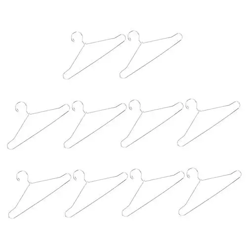 Produktbild: ibasenice 10St Puppenaufhänger Garderobenständer Mini-Kleiderständer -Kleiderständer puppenkleiderbügel Puppen kleiderbügel Aufbewahrung von Puppenkleidung Hemdenbügel mini Eisen Silver
