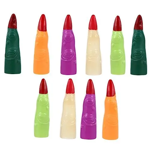 Produktbild: ibasenice 10St gefälschte Halloween Finger Halloween nägel Cosplay-Fingernägel Nagelzubehör für die Dekoration falsche Fingernägel Hexenfinger Zombie-Nägel-Abdeckung Plastik