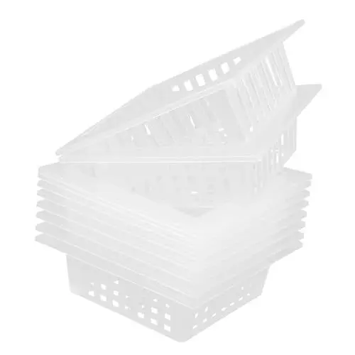 Produktbild: ibasenice 10 Quadratische Netztöpfe für Hydroponik Transparente Pflanzgefäße für Soilless Anbau für Gemüse Blumen und Kräuter zu Hause