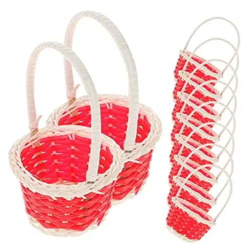 Produktbild: ibasenice 10st Einkaufskorb Aus Rattan Osterkörbchen Aus Rattan Mini Geflochtener Korb Kaninchen Blumentopf Mini-picknickkörbe Kleine Picknickkörbe Geschenkkorb Dekokorb Plastik Tier