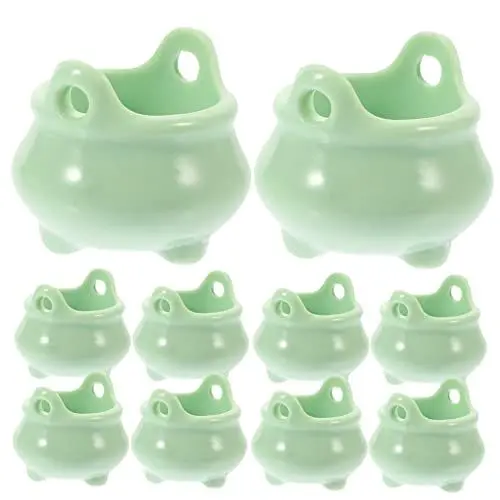 Produktbild: ibasenice 10st Miniaturkessel Miniatur-hausaccessoires Mini-kesselspielzeug Mini- - Schwarzer Kessel Aus Kunststoff Hexen-calderon-topf Kessel Mini Halloween Plastik Kleiner Topf
