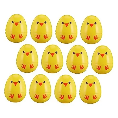 Produktbild: ibasenice 12St Küken bedruckte Eier ostern ostereier ostern für Eierbecher Seifenblasenmaschine Osterdekorationen Eierschale aus Kunststoff Plastik Yellow
