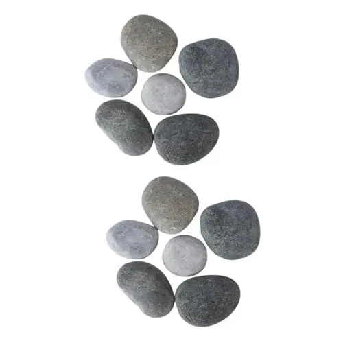 Produktbild: ibasenice 12 Stk Natürliche Felsen Wohnkultur Rock-malset Handverlesen Geburt Flache Ovale Felsen Malerei Bemalte Felsen Steine Kunsthandwerksfelsen Kieselsteinkunst Fluss Kind Wassermühle