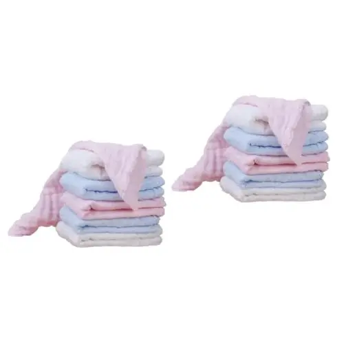 Produktbild: ibasenice 2 Sets Baby-fütterungshandtuch Aus Baumwolle Musselin-waschlappen Weicher Baby-waschlappen Stilltücher Quadratisch Für Babys Und Kleinkinder 6 Stück X 2