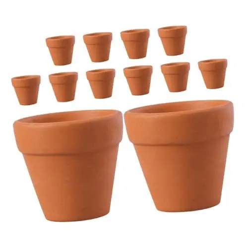 Produktbild: ibasenice Terrakotta-blumentöpfe Mit Drainagelöchern 12 Mini-tontöpfe Für Zimmerpflanzen Und Kakteen Stilvolle Dekoration Für Den Weltraum