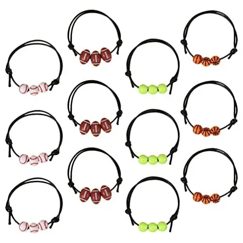 Produktbild: ibasenice 12st Armband Geflochtene Armbänder Ästhetische Armbänder Geschenk Für Männer Teenager Fußballarmbänder Inspirierender Sport Frauen-basketball Plastik Junge Weicher Ball Mädchen