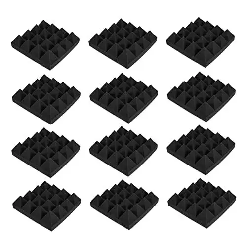Produktbild: ibasenice 12st Schalldämmende Baumwolle Akustische Wandpaneele Einfaches Schalldämmmaterial Schallschutzplatte Akustische Absorptionsplatte Soundkarte Polyurethan-schaum Baumwolle Black