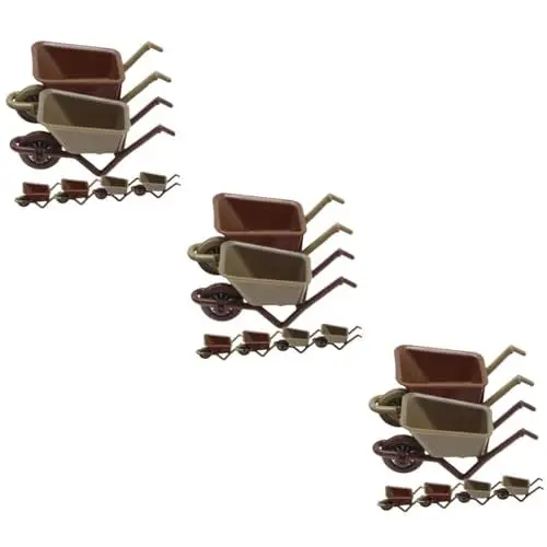 Produktbild: ibasenice 18 Stück Puppenhaus Anhänger Mini Puppenhaus Schubkarre Mini Gartenzubehör Miniatur Schubkarre Mini Schubkarre Mini Garten Schubkarre Winziges Schubkarren Modell