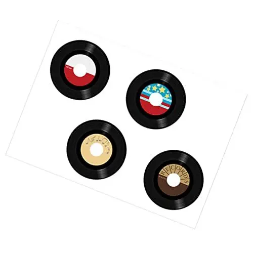 Produktbild: ibasenice 1 Blatt Vinyl-schallplattenaufkleber Vinyl-schallplatten-raumdekoration Aufkleber Für Studioaufzeichnungen Aufzeichnungen Tapetenkunst Wohnkultur Dekorationen Rock'n'roll Pvc