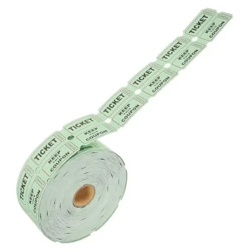 Produktbild: ibasenice 1 Rolle Lotterieschein Essenskarten Tickets Eintrittskarten Für Den Unterricht Eintrittskarten Für Veranstaltungen Karten Für Konzert Los Tombola-preise Fahrkarte Papier Green