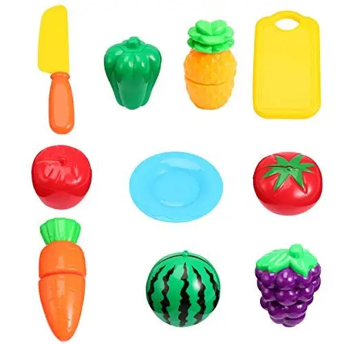 Produktbild: ibasenice 1 Satz 10st Spielzeug Zum Schneiden Von Obst Und Gemüse Pädagogisches Obstgemüsespielzeug Schneidbares Spielzeugfutter Gemüseschneidespielzeug Schmecken Gefälschtes Essen Kind